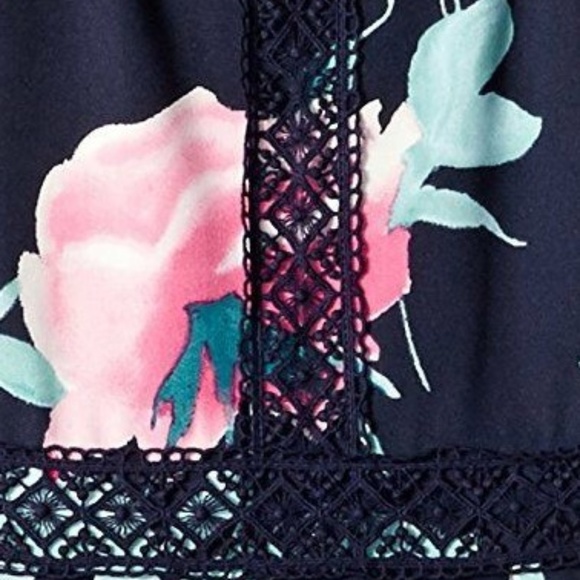 Amy Byer Girls Navy Floral Scuba Fit n Flare Dress Size 8 Sleeveless NWT - Picture 3 of 7